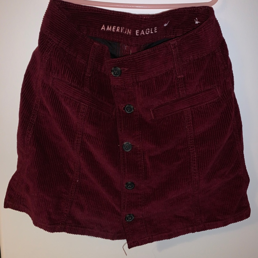 Maroon Corduroy American Eagle Skirt